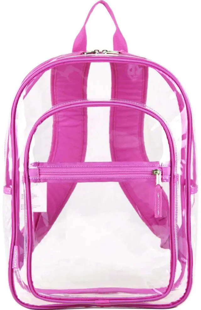 Main image of Clear with Color Trim Backpack 11.5" x 5" x 16.5" Clear/Pink 190991EDPLM