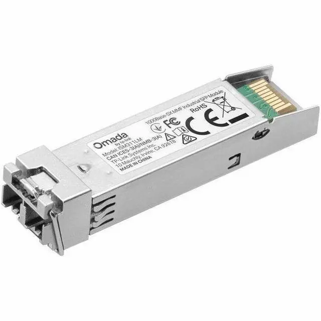 Alt view image 3 of 3 - Omada 1000Base-SX MMF Industrial SFP Module - For Data Networking, Optical Network - 1 x LC/UPC 1000Base-SX Network - Optical Fiber - 50/125 µm, 62.5/125 µm - 850 nm Wavelength - M