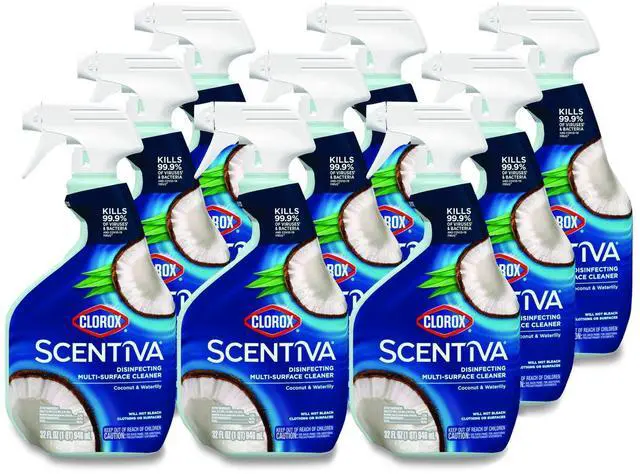 Main image of Scentiva Disinfecting Multi-Surface Cleaner Bleach Free Coconut and Waterlily Scent 32 oz Spray Bottle 9/Carton 60521CT