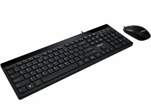 Alt view image 17 of 20 - Adesso AKB-140CB Wired USB Keyboard and Mouse Combo with Copilot AI Hotkey Low Profile Membrane Keys Quiet Switch 104 Key Full Size Optical Mouse for Windows MacOS Office Home Computer