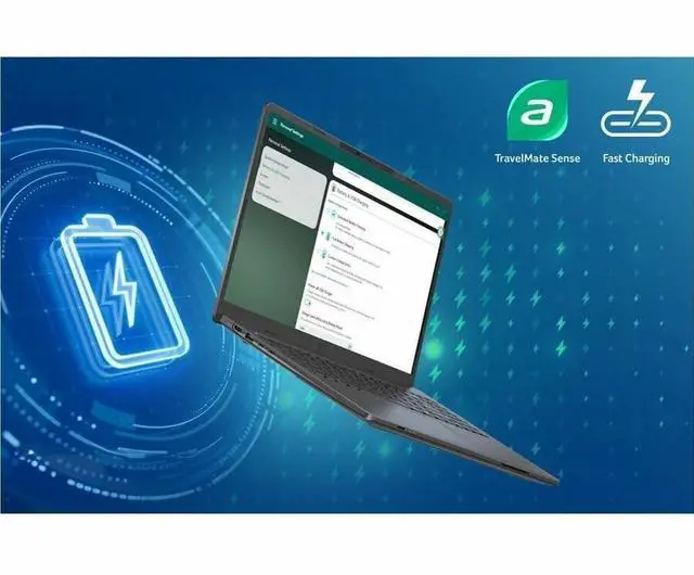 Alt view image 12 of 14 - Acer TravelMate P2 16 AI TMP216-52 TMP216-52-54LC 16" Clamshell Copilot+ PC Notebook - WUXGA - 120 Hz - Intel Core Ultra 5 322 - 16 GB - 512 GB PCI Express NVMe 4.0 SSD - English (US) Keyboard -