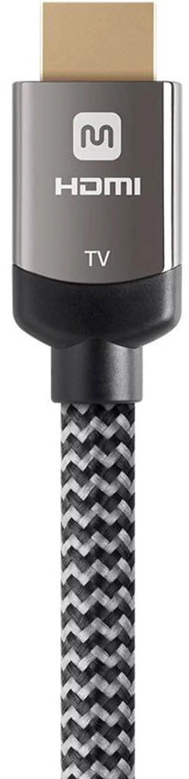 Alt view image 7 of 12 - Monoprice Braided HDMI Cable - 50 Feet - Gray | High Speed, Active Chipset, 4K@60Hz, 18Gbps, HDR, 24AWG, YUV, 4:4:4, CL3 - Luxe Series