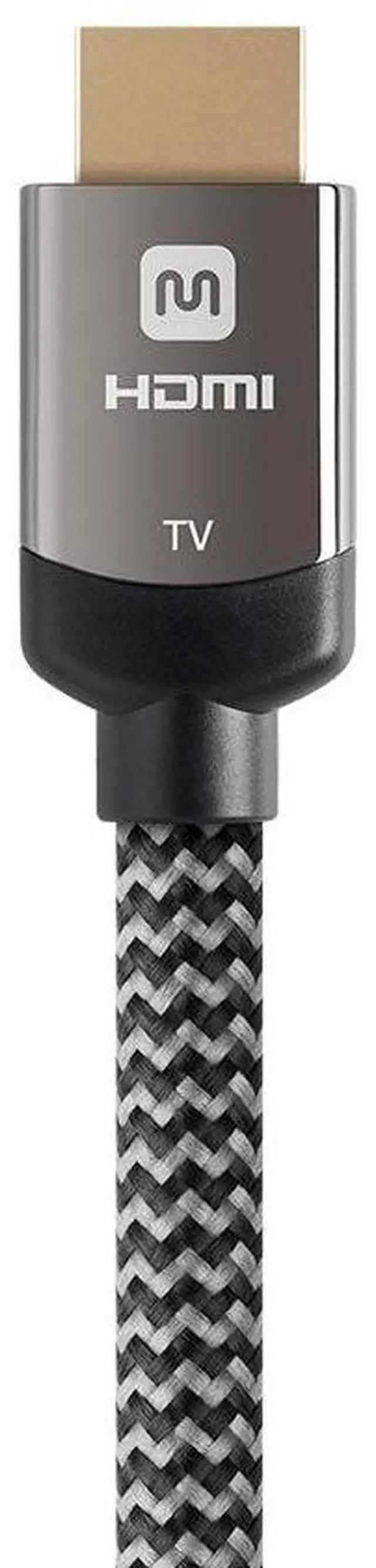 Alt view image 8 of 12 - Monoprice Braided HDMI Cable - 50 Feet - Gray | High Speed, Active Chipset, 4K@60Hz, 18Gbps, HDR, 24AWG, YUV, 4:4:4, CL3 - Luxe Series