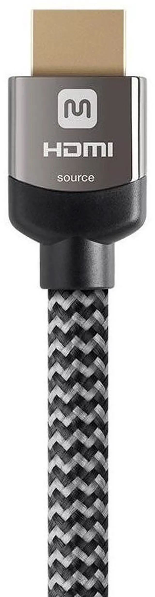 Alt view image 9 of 12 - Monoprice Braided HDMI Cable - 50 Feet - Gray | High Speed, Active Chipset, 4K@60Hz, 18Gbps, HDR, 24AWG, YUV, 4:4:4, CL3 - Luxe Series