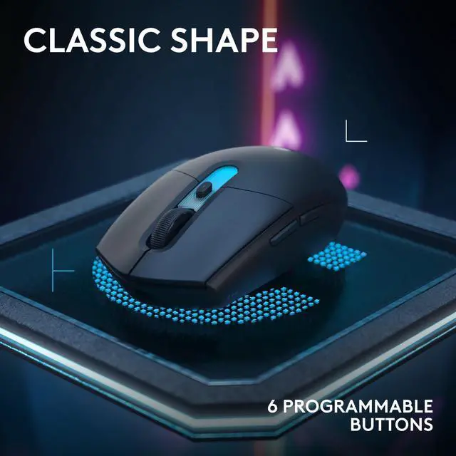 Alt view image 7 of 7 - Logitech G305 X SUPERLIGHT Wireless Gaming Mouse Lightweight 59 g Rechargeable PC Gaming Mouse HERO 44K Sensor Bluetooth Black 910007737