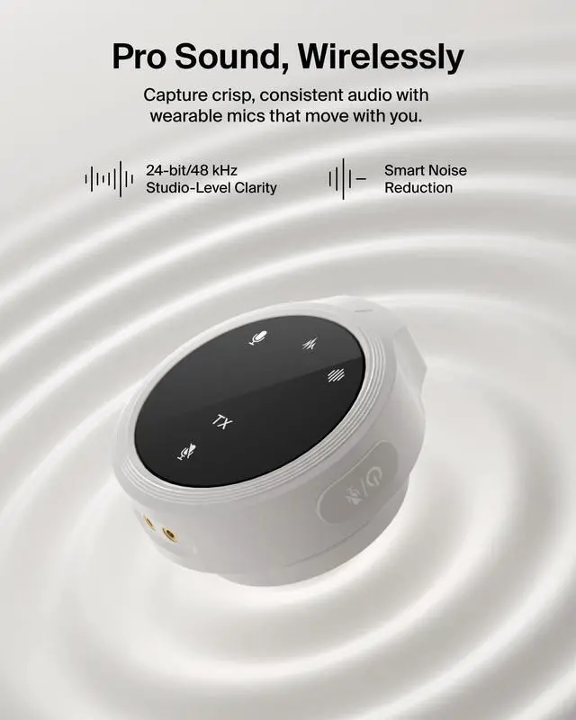 Alt view image 4 of 7 - Belkin DUAL WIRELESS MIC WITH CHARGING CASE, SAND CTA003fqSA