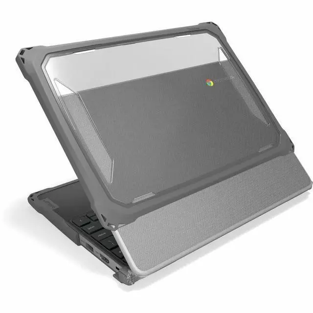 Alt view image 4 of 5 - MAXCases Extreme Shell-F3 Slide Chromebook Case for Lenovo 100e G5 Chromebook 11.6" Gray/Clear LNESF31EG5GRY