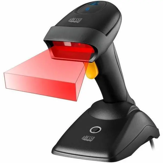Alt view image 9 of 15 - Adesso NuScan 2500 2D Barcode Scanner Wireless Bluetooth & 2.4GHz Handheld Bar Code Reader with Charging Cradle for POS Inventory Management