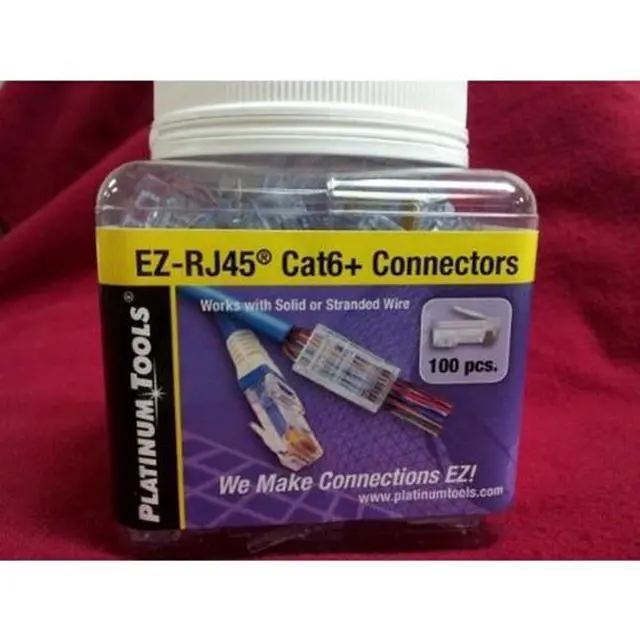 Alt view image 17 of 17 - Platinum Tools EZ-RJ45 Cat 6 Plus Connector, Jar of 100.