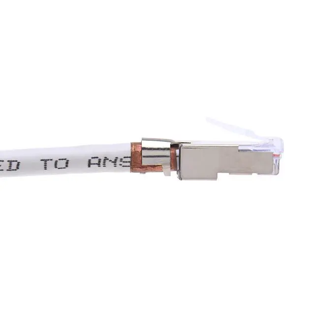 Alt view image 9 of 12 - Platinum Tools EZ-RJ45 Shielded Cat5e/6 Connector, External Ground (50 Pack) (202022J)