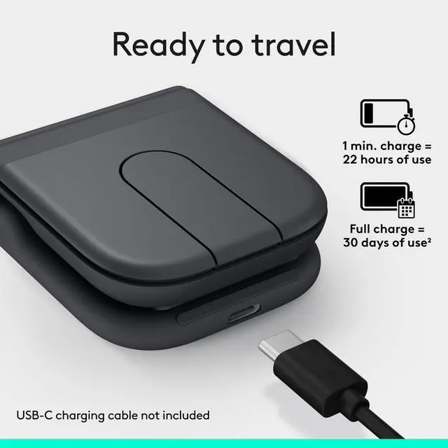 Alt view image 5 of 5 - Mobi Fold Mouse (Grphite)