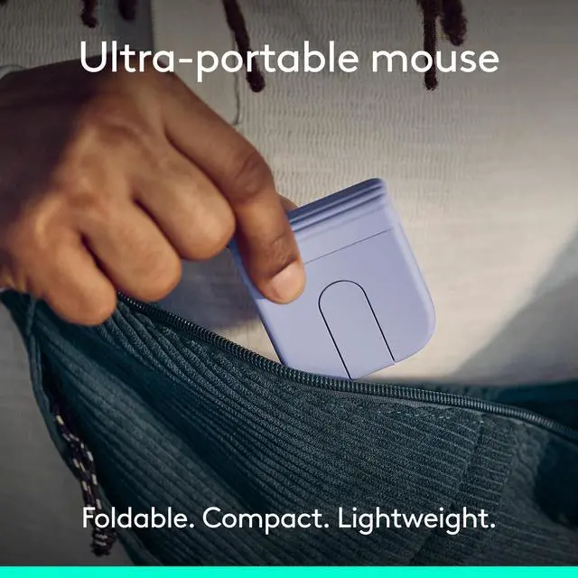 Alt view image 3 of 5 - Logitech 910007615 Mobi Fold Ultra-Portable Wireless Mouse - Lilac