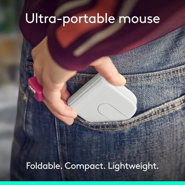 Alt view image 3 of 5 - Logitech 910007630 Mobi Fold Ultra-Portable Wireless Mouse - Off White
