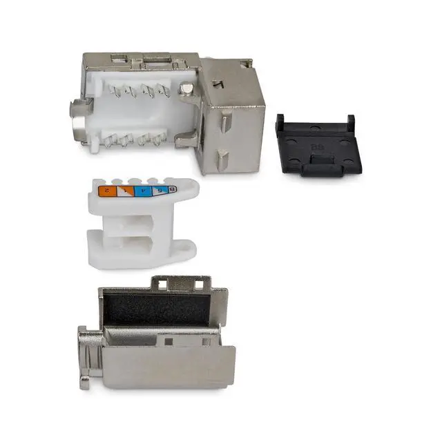 Alt view image 2 of 5 - 10-PACK OF SHIELDED CAT6A RJ45 STP KEYSTONE JACKS IS IDEAL FOR PATCH PANELS AND