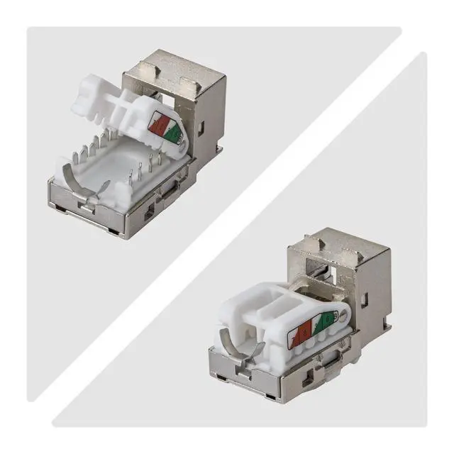 Alt view image 3 of 5 - 10-PACK OF SHIELDED CAT6A RJ45 STP KEYSTONE JACKS IS IDEAL FOR PATCH PANELS AND