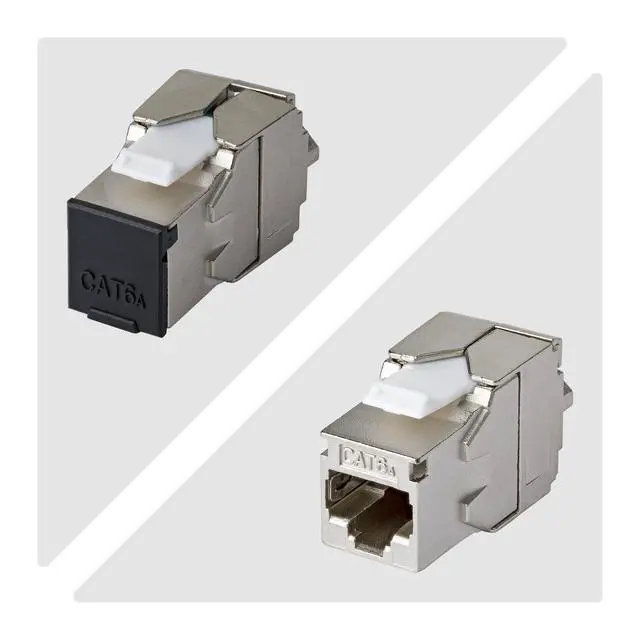 Alt view image 3 of 6 - 10-PACK OF SHIELDED CAT6A RJ45 STP KEYSTONE JACKS IS IDEAL FOR PATCH PANELS AND