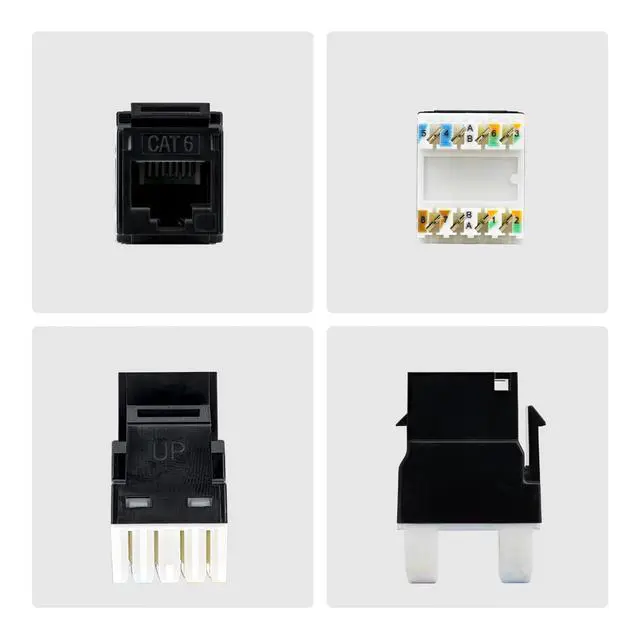 Alt view image 5 of 5 - 24-PACK OF CAT6/CAT5E RJ45 UTP KEYSTONE JACKS IS IDEAL FOR PATCH PANELS AND WALL