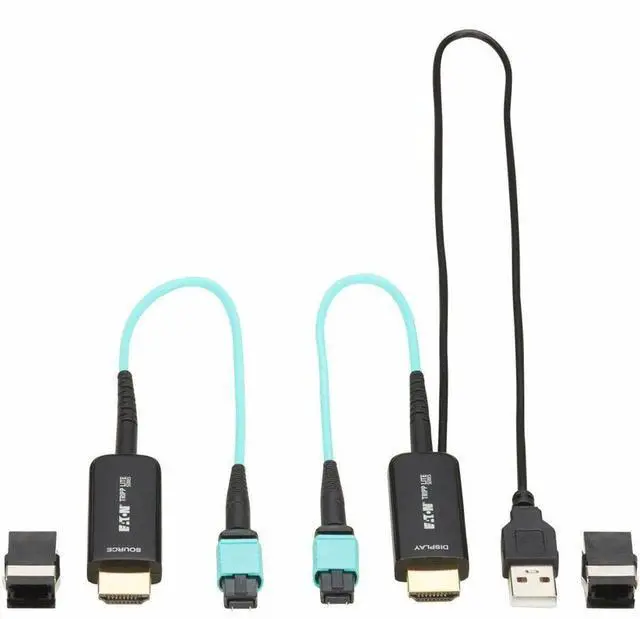 Main image of Eaton Tripp Lite Series HDMI Fiber Extender Terminations for MPO Fiber Optic Cable 4K 60 Hz 18 Gbps LSZH Up to 328 ft. 100 m P568000FBR