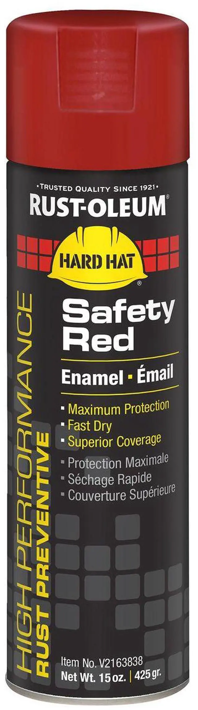 Main image of Hard Hat High Performance V2100 System Rust Preventive Enamel Spray Paint Flat Safety Red 15 oz Aerosol Can 6/Carton V2163838