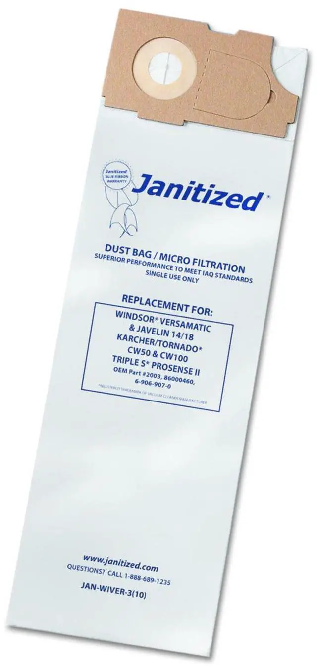 Main image of Vacuum Filter Bags Designed to Fit Windsor Versamatic 100/Carton JANWIVER310