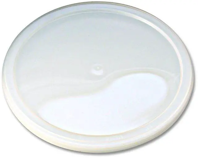 Main image of Pro Kal Polyethylene Flush Fill Round Deli Lids 4.6" Diameter Clear Plastic 500/Carton 000000000009505261