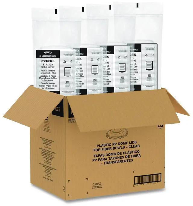 Main image of Dome Covers and Lids For 24 oz to 32 oz Containers 8.28" Diameter x 1.16"h Clear 300/Carton PP2432BDL