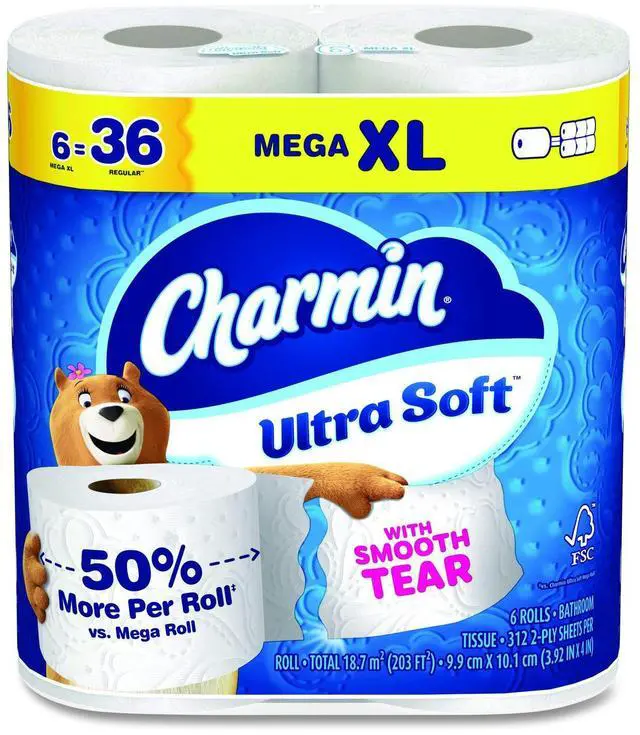 Main image of Ultra Soft Bathroom Tissue Septic Safe 2-Ply White 312 Sheets/Roll 18 Rolls/Carton 80836618