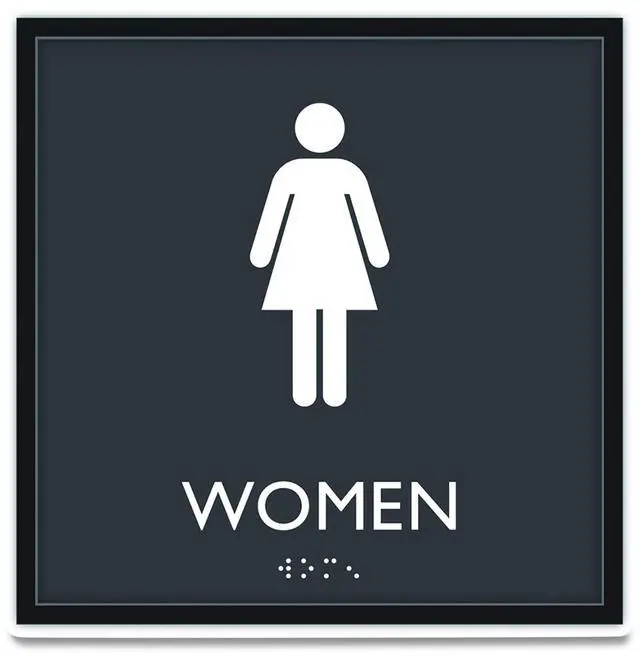 Main image of ADA Sign, Women, Plastic, 8 x 8, Clear/White
