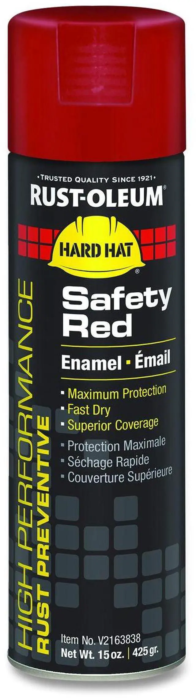 Main image of Hard Hat High Performance V2100 System Rust Preventive Enamel Spray Paint Flat Safety Red 15 oz Aerosol Can 6/Carton V2163838