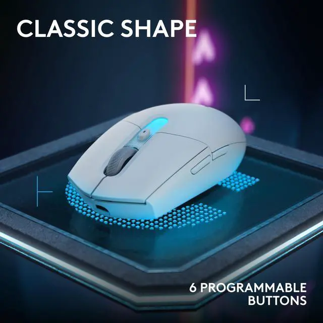 Alt view image 7 of 7 - Logitech G305 X SUPERLIGHT Wireless Gaming Mouse Lightweight 59 g Rechargeable PC Gaming Mouse HERO 44K Sensor Bluetooth White 910007745
