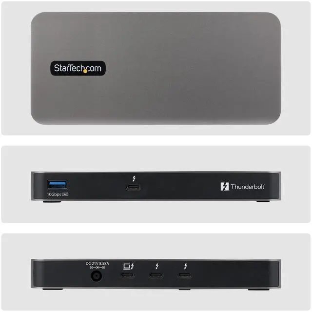 Alt view image 2 of 7 - StarTech 4-Port Thunderbolt 5 Hub with Thunderbolt Share KVM 80 / 120Gbps 8K Multi-Display 140W PD USB-A 10Gbps TB4 & USB4