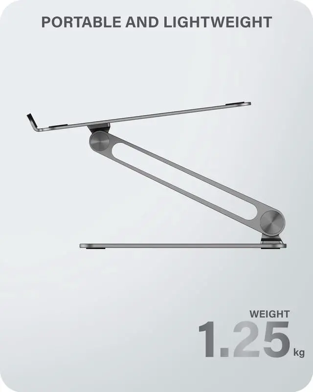 Alt view image 5 of 7 - ALOGIC Elite Adjustable Laptop Stand, Ergonomic Riser Aluminium Design, Portable and Sturdy