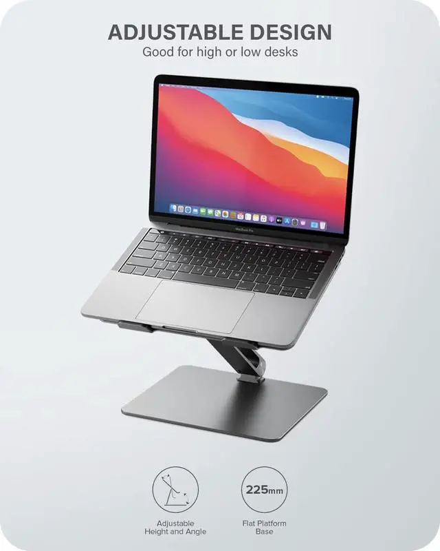 Alt view image 7 of 7 - ALOGIC Elite Adjustable Laptop Stand, Ergonomic Riser Aluminium Design, Portable and Sturdy