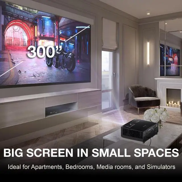 Alt view image 9 of 20 - Optoma GT2400HDR 4200-Lumen Full HD Short-Throw Laser DLP Projector - Black