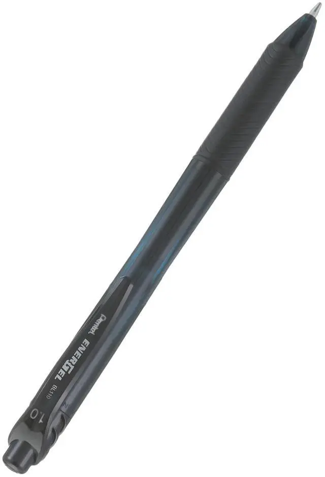 Alt view image 2 of 2 - EnerGel-X Gel Pen Retractable Bold 1 mm Black Ink Smoke/Black Barrel Dozen BL110A