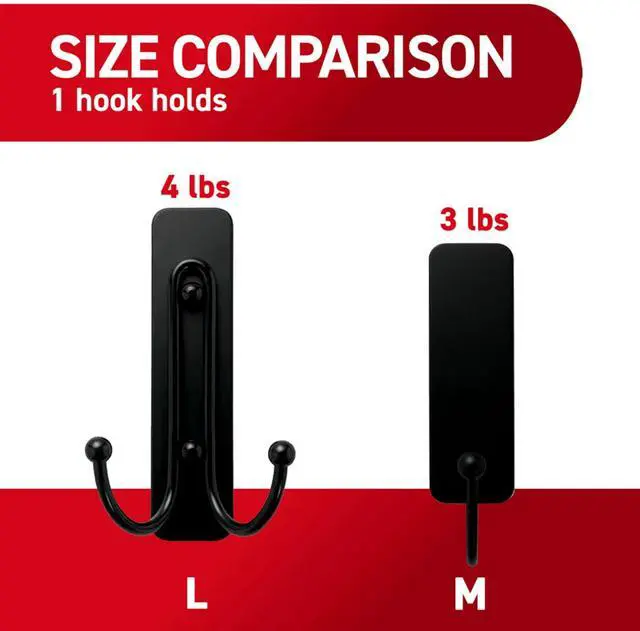 Alt view image 5 of 7 - Command Medium Matte Black Wall Hooks 17034MB-2ES, 2 Pack
