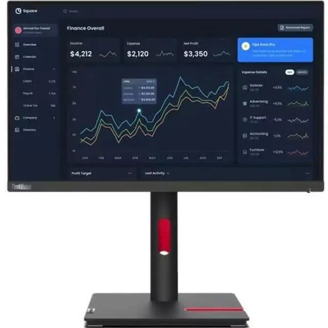 Alt view image 5 of 14 - Lenovo ThinkVision 21.5 inch IPS FHD 60Hz Monitor - T22i-30