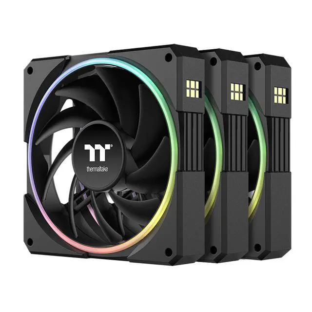 Alt view image 14 of 19 - Thermaltake TS140 EX RGB 140mm; Embedded Temperature Sensor; PWM 500~2000 RPM; MagForce 2.0; Airflow 93.35 CFM; Hydraulic Bearing; TT RGB Plus 3.0; Controller Included; 3-Pack; Black; CL-F208-PL14SW-A
