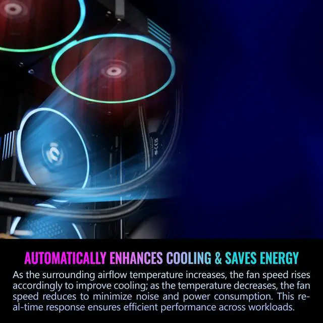 Alt view image 18 of 19 - Thermaltake TS140 EX RGB 140mm; Embedded Temperature Sensor; PWM 500~2000 RPM; MagForce 2.0; Airflow 93.35 CFM; Hydraulic Bearing; TT RGB Plus 3.0; Controller Included; 3-Pack; Black; CL-F208-PL14SW-A