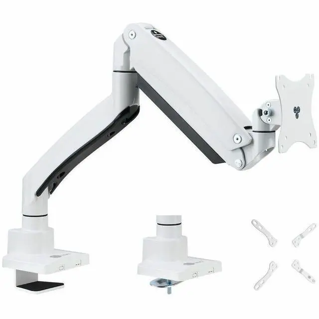 Main image of SIIG Single 43" Monitor Heavy-Duty Premium Gas Spring Desk Mount White VESA 75x75 100x100 200x200mm CEMT3111S3