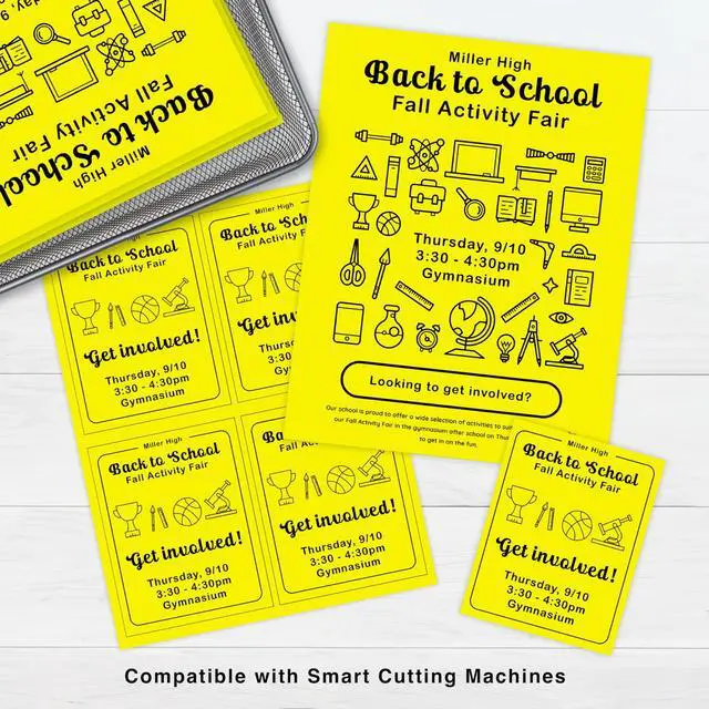 Alt view image 3 of 7 - Color Cardstock 65 lb Cover Weight 8.5 x 11 Lemon Yellow 250/Ream 00113
