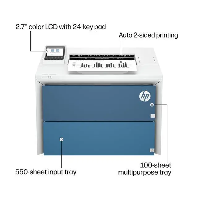 Alt view image 3 of 7 - HP LaserJet Enterprise 5501dn Wired Laser Printer Monochrome A29Z3ABGJ
