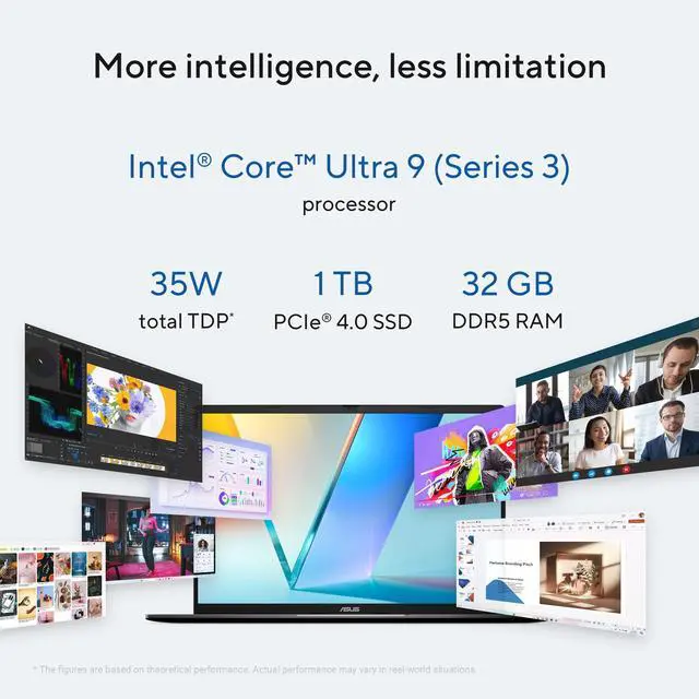 Alt view image 14 of 14 - Asus Vivobook S16 S3607 S3607AA-DS99 16" Copilot+ PC Notebook - WUXGA - Intel Core Ultra 9 386H - 32 GB - 1 TB SSD - Intel Chip - 1920 x 1200 - Windows 11 Home - Intel - Tru2Life - 25 Hours Batte