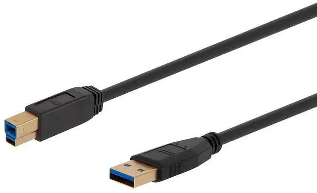 Alt view image 8 of 13 - Monoprice USB 3.0 Type-A to Type-B Cable - 6 Feet - Black, Compatible With Monitor, Scanner, Hard Disk Drive, USB Hub, Printers - Select Series