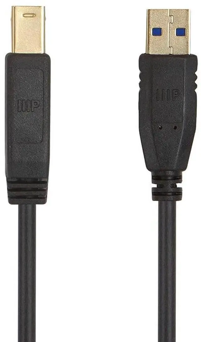 Alt view image 13 of 13 - Monoprice USB 3.0 Type-A to Type-B Cable - 6 Feet - Black, Compatible With Monitor, Scanner, Hard Disk Drive, USB Hub, Printers - Select Series