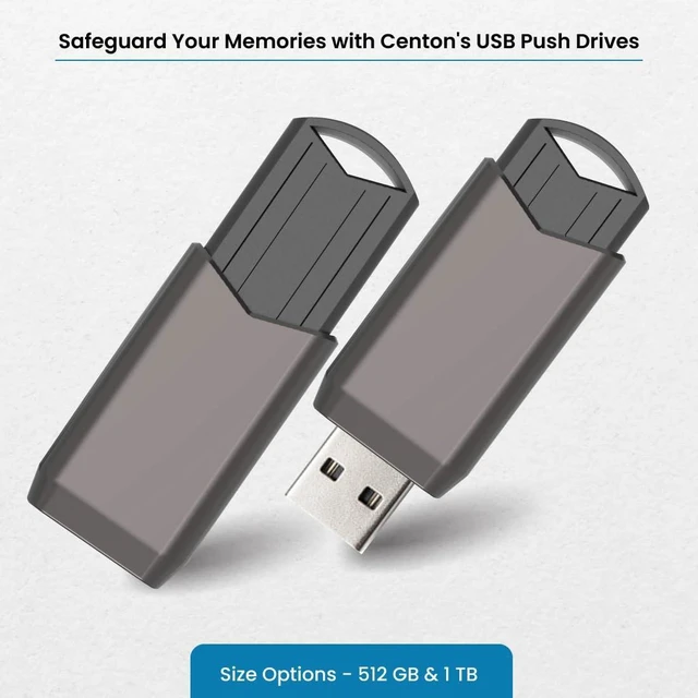 Alt view image 6 of 8 - Centon DataStick Push High Speed USB 3.2 Gen2 - Graphite - 1TB - R/W 1000/800 - S1-U3.2J2-1T