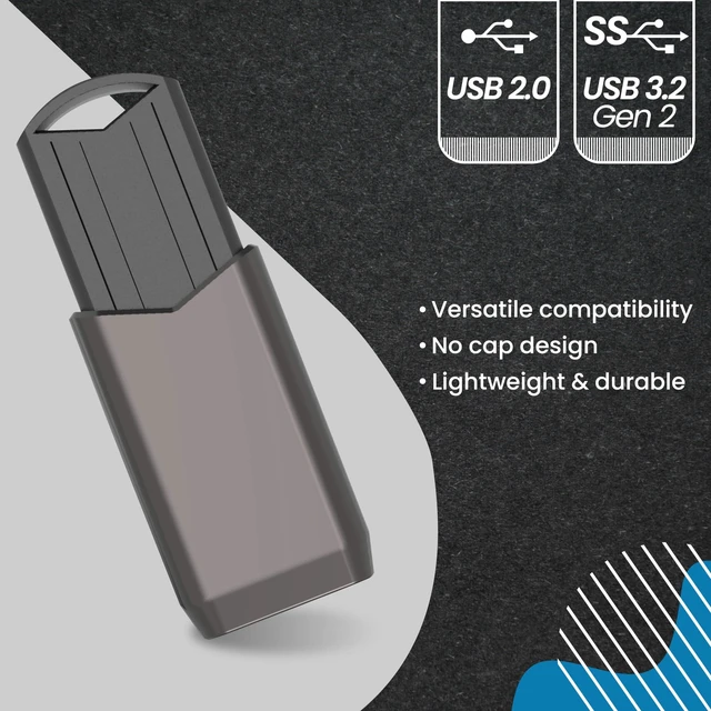Alt view image 4 of 8 - Centon DataStick Push High Speed USB 3.2 Gen2 - Graphite - 1TB - R/W 1000/800 - S1-U3.2J2-1T