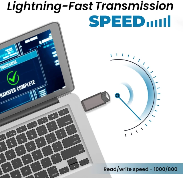 Alt view image 5 of 8 - Centon DataStick Push High Speed USB 3.2 Gen2 - Graphite - 1TB - R/W 1000/800 - S1-U3.2J2-1T