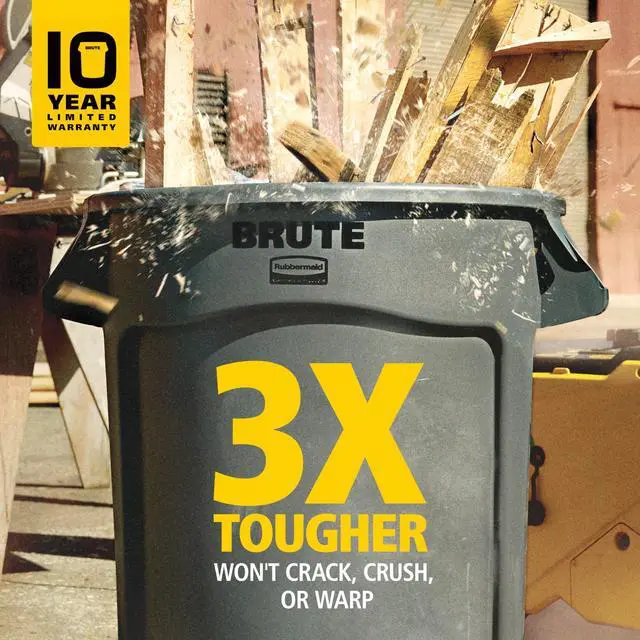 Alt view image 8 of 13 - RUBBERMAID FG262000DGRN Brute 20 gal. Green Polyethylene Round Utility Container