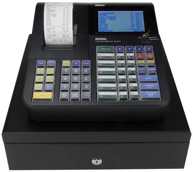 Alt view image 2 of 9 - Royal 6000ML Cash Register, Black